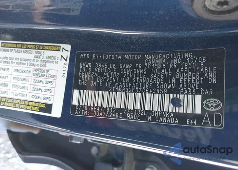 2007 Toyota Matrix Xr из США, поврежденный, VIN 2T1KR32E07C643859